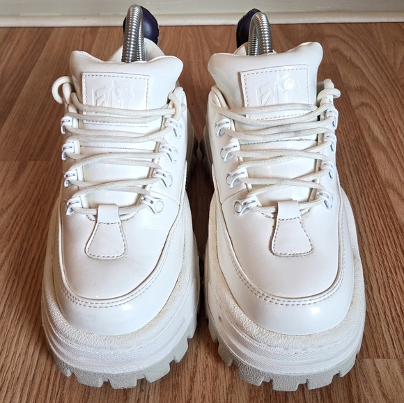 Eytys Angel Patent Leather White Chunky Platform Low Top Sneaker in White Sz 6 - Picture 7 of 16